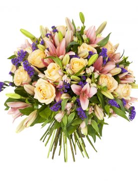 bouquet de lys  rose et des rose